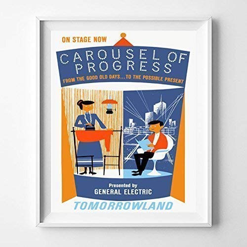 Disneyland Carousel Of Progress Tomorrowland Wall Art Poster Home Decor Print Vintage Artwork Reproduction - Unframed