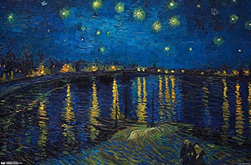 Trends International Starry Night over The Rhone by Vincent van Gogh Wall Poster, 22.375" x 34", Unframed Version