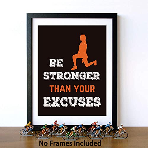 Sports Art Print,Inspirational Fitness Quote Wall Art Print,Motivational Workout Bodybuilding Phrases Art Painting , Set of 4 Art Posters（8 " x10 " ）Gym Training Sport Poster For Gym Home Decor