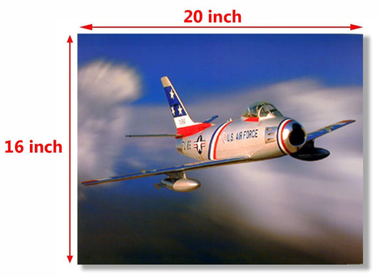 Military Aviation Picture F-86 Sabre Jet Aircraft Wall Décor Art Print Posters (16x20)