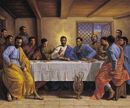 HSE Last Supper by Sarah Jenkins African American Religious Art Print Poster 24X36 Poster, Living Room