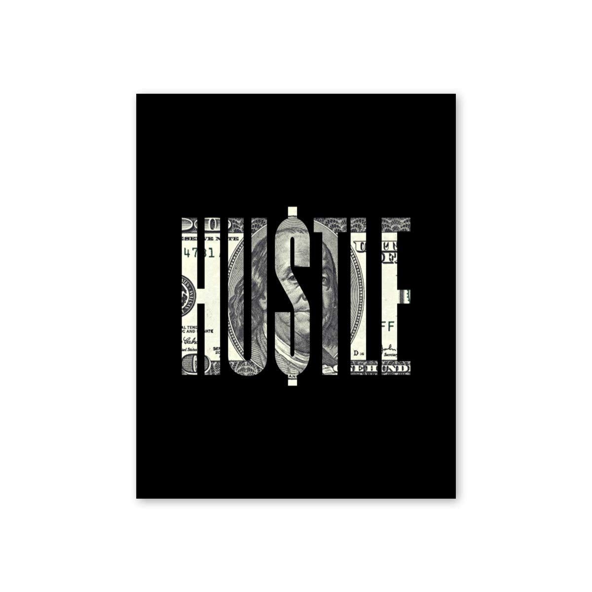 unoXdos Hustle Poster 11x14 College Room & Office Décor Hangings – Unframed – Positive Quote | Inspirational Wall Art | Motivational Poster | Typography Print | Graffiti Wall Hanging (Black)