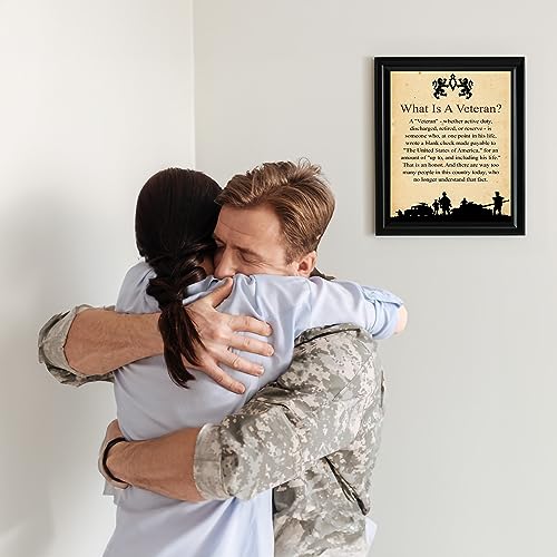 What Is A Veteran - Inspiring Patriotic Wall Art Sign, This Ready to Frame USA Military Silhouette Poster Print Is An Ideal Wall Art For a Home, Shop, Office & Restaurants Wall Decor Unframed -8x10"