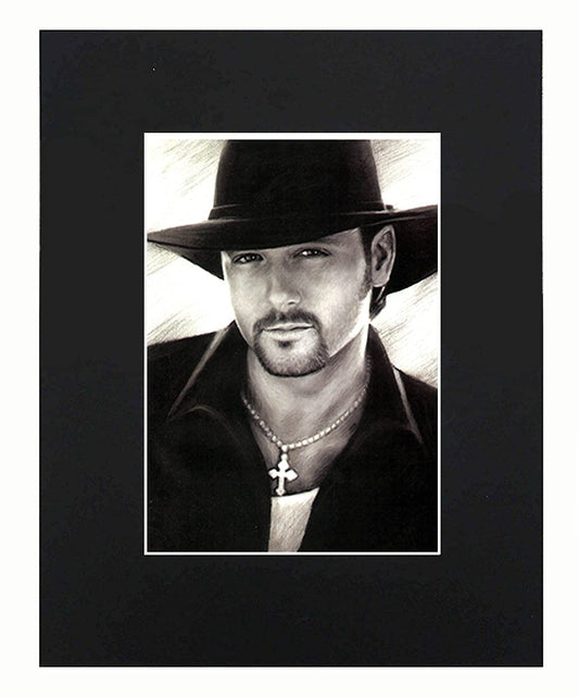 XQArtStudio Tim McGraw Portrait Art Artworks Print Picture Photograph Mini Poster Gift Wall Decor Display Size with Matted 8x10 Multicolor