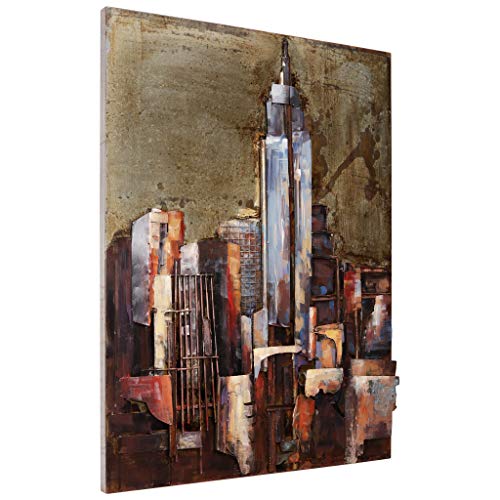 Empire Art Direct The Empire State Building Mixed Media Iron Hand Painted Dimensional Wall Art, 40" x 30" x 2.8", Ready to Hang (PMO-130206-4030)