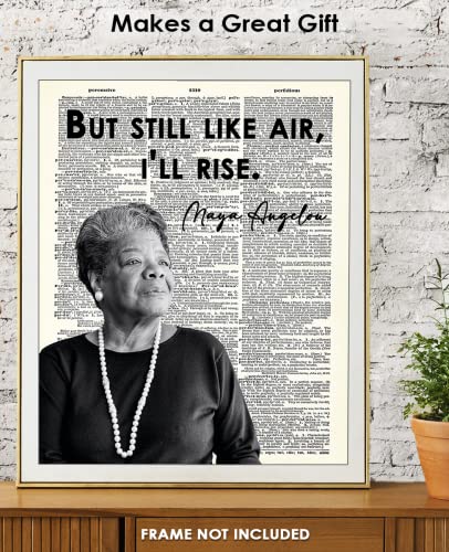 Inspirational Wall Art Poster "But Still Like Air…", Maya Angelou 8x10 Dictionary, Motivational Wall Art & Positive Affirmations Wall Decor for Bedroom, Teen Girl, Boy & Office Decor for Men, Women