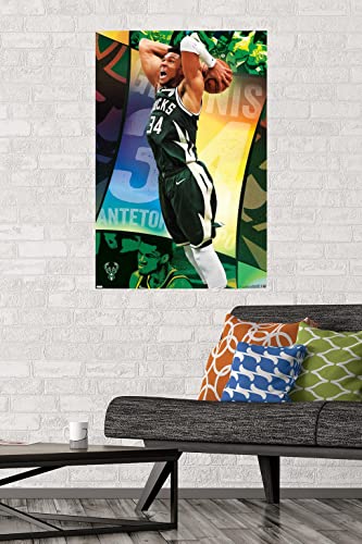 Trends International NBA Milwaukee Bucks - Giannis Antetokounmpo 21 Wall Poster, 22.37" x 34.00", Unframed Version