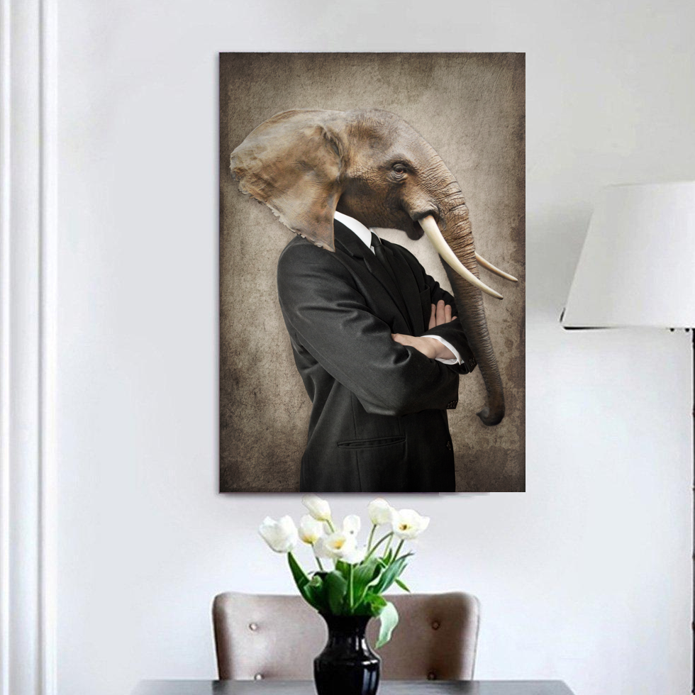 Elephant In A Suit Canvas
