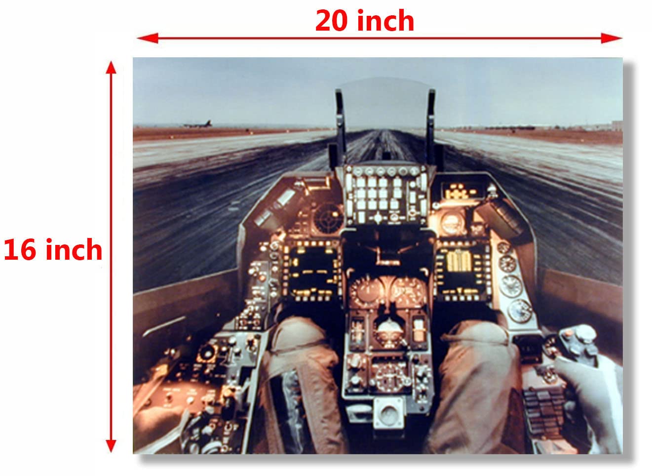 F-16 Cockpit Flight Deck Wall Decor Military Aviation Art Print Poster (16x20)