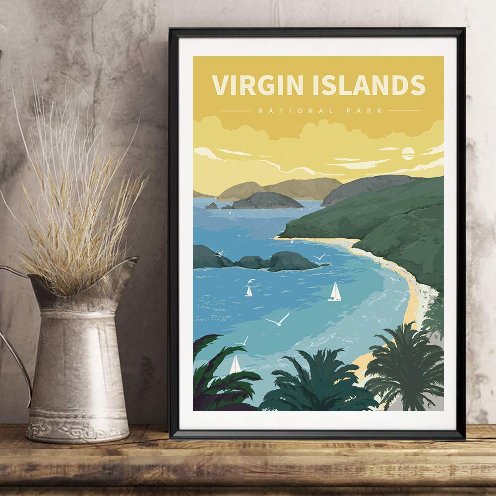 xtvin Virgin Islands National Park America Vintage Travel Poster Art Print Painting Home Decoration Gift