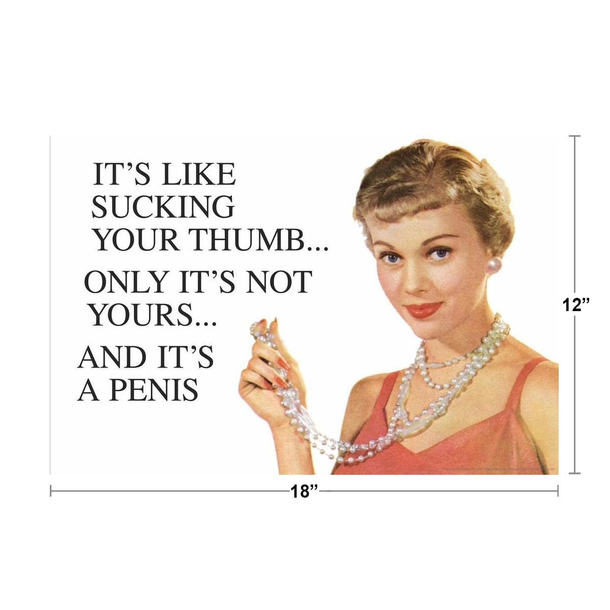 Its Like Sucking Your Thumb Only Its Penis Retro Humor Cool Wall Decor Art Print Poster 18x12