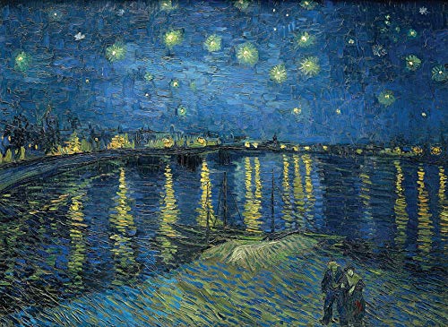 Starry Night Over The Rhone by Vincent Van Gogh - Laminated Fine Art Poster - Wall Art Painting Print - 18 x 24\