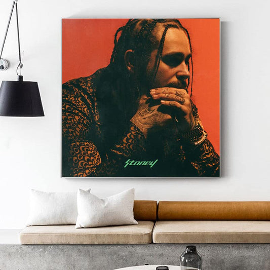 Tiangongzaowu Stoney Music Art Album Canvas Poster HD Print Home Wall Decor, 16x16 inches, unframed