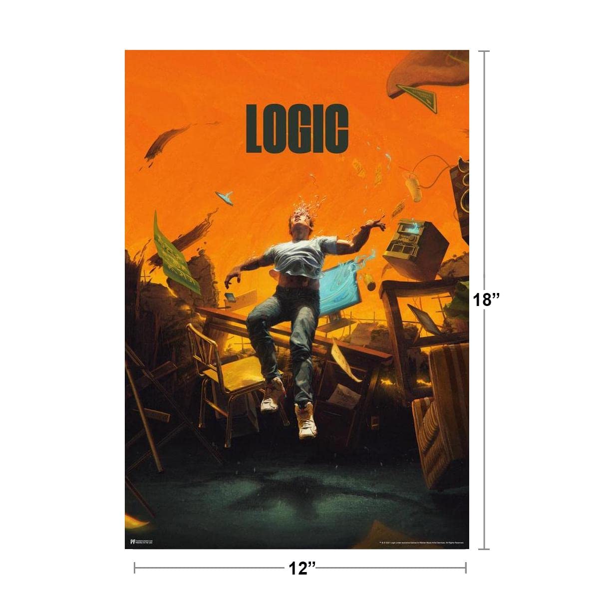 Logic Merch No Pressure Album Cover Art Detail Rap Posters Logic Rapper Merch Logic Merchandise Everybody Young Sinatra YSIV Logic Glasses Logic Bobby Tarantino Cool Wall Decor Art Print Poster 12x18
