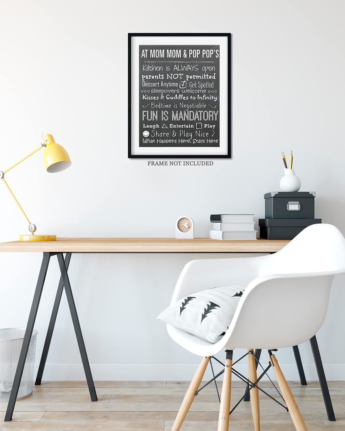Grandparents House Rules Sign Wall Art Poster, Canvas or Print - Grandparents Day Gift Ideas - Gifts for Grandparents - Best Gifts for Grandparents Wall Decor - 8x10 unframed print