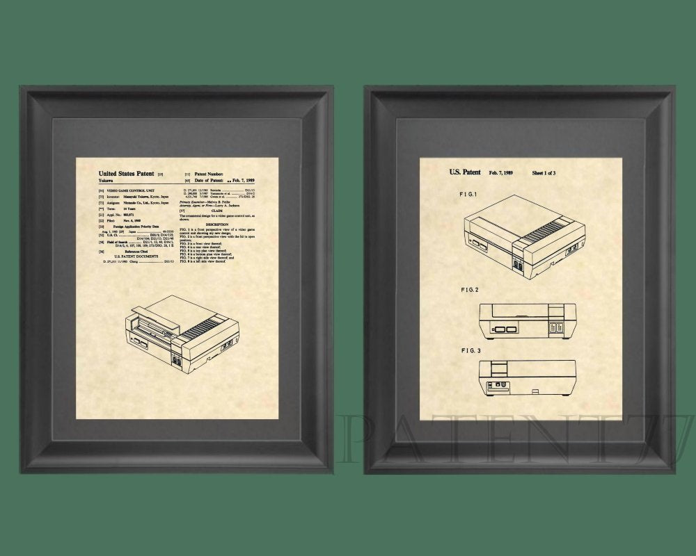 Patent Prints - Nintendo Console Patent Art - NES Game Room Art- Patent Art Poster (8.5 x 11) - 337