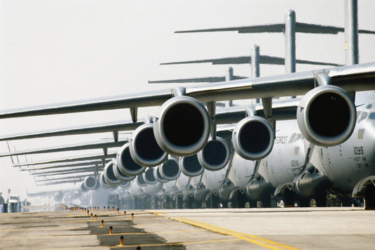 Row of C17 Globemaster III Planes on Runway Photo Photograph Cool Wall Decor Art Print Poster 18x12