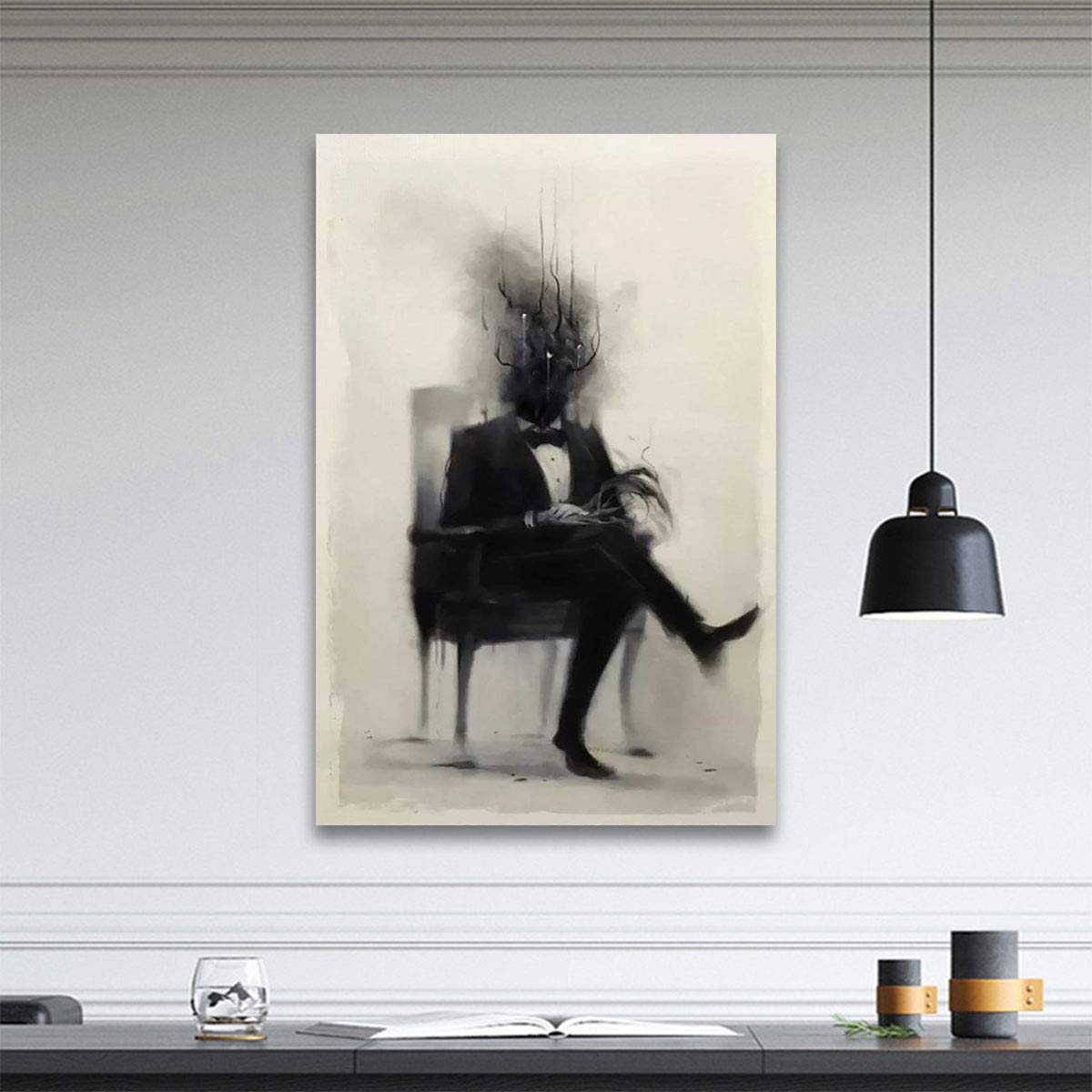 Hannibal Lecter Movie Poster Psychological Wall Art Canvas Poster Print Painting Home Living Room Decoration (A,12x18inch Unframed)