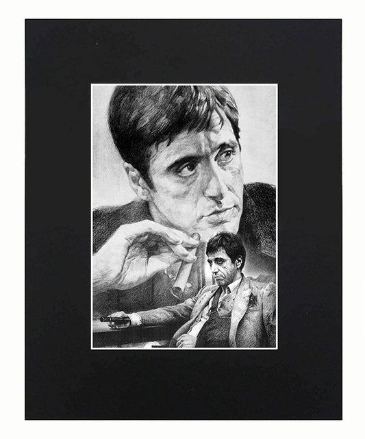 XQArtStudio Al Pacino Scarface God Father Portrait Art Artworks Print Picture Photograph Mini Poster Gift Wall Decor Display Size with Matted 8x10, Multicolor