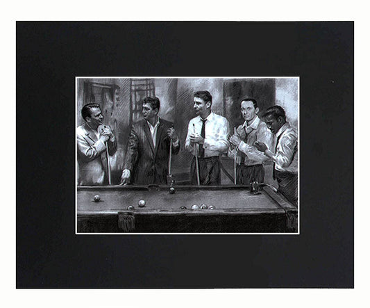 XQArtStudio The Rat Pack PLAYING BILLIARDS Portrait Art Artworks Print Picture Photograph Mini Poster Gift Wall Decor Display Size with Matted 8x10, Multicolor
