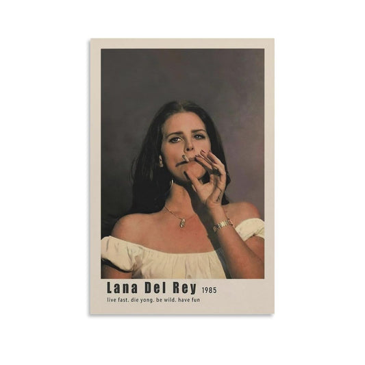 HAYNANCH Singer Lana Del Rey Poster Canvas Prints Wall Art Prints Painting Album Cover Poster Decoration Gift For Home Office Bedroom Decorations Unframed 12x18inch(30x45cm)