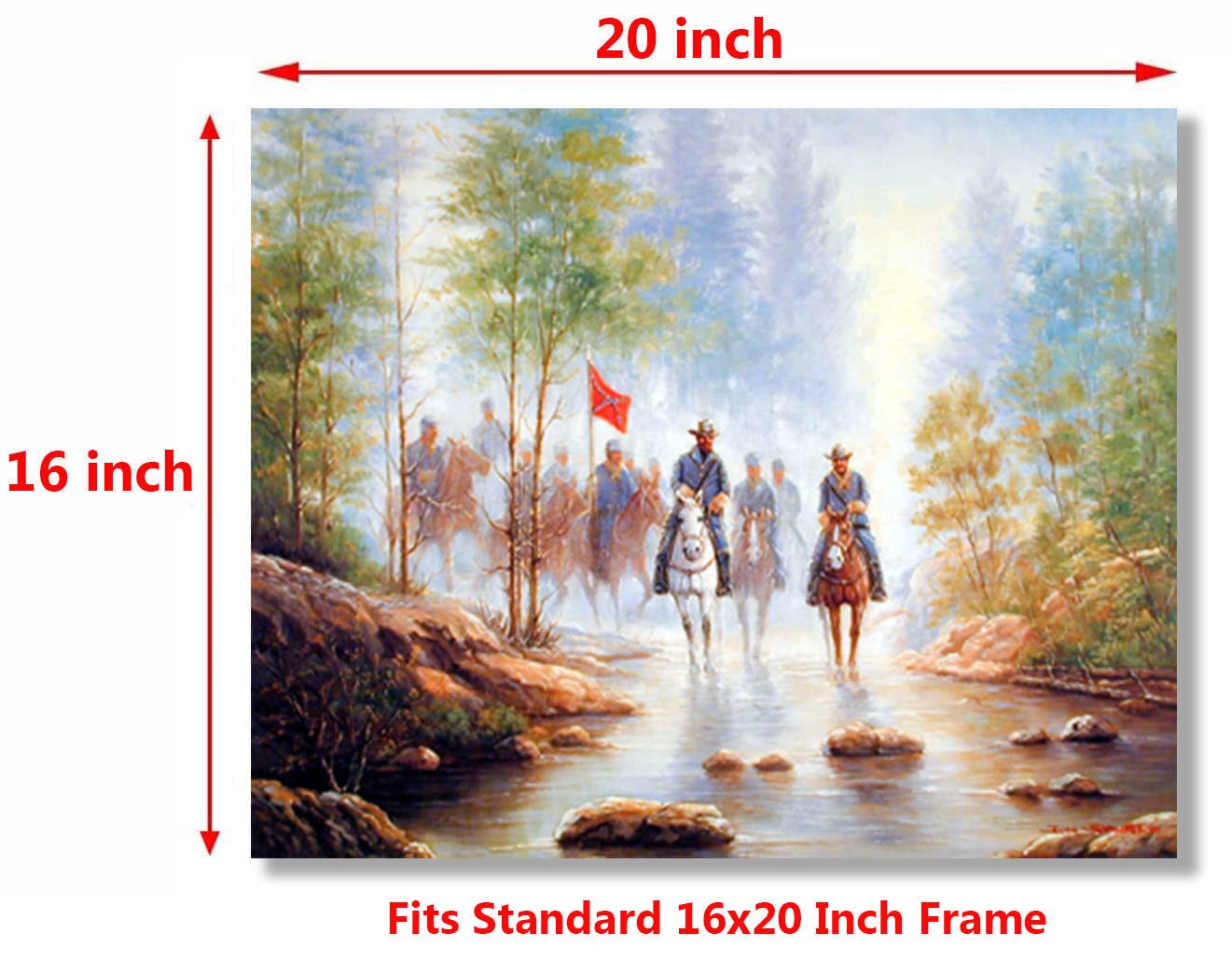 Impact Posters Gallery Western Wall Decor Civil War Grey Soldier On Horses Country Art Prints Poster (16x20)