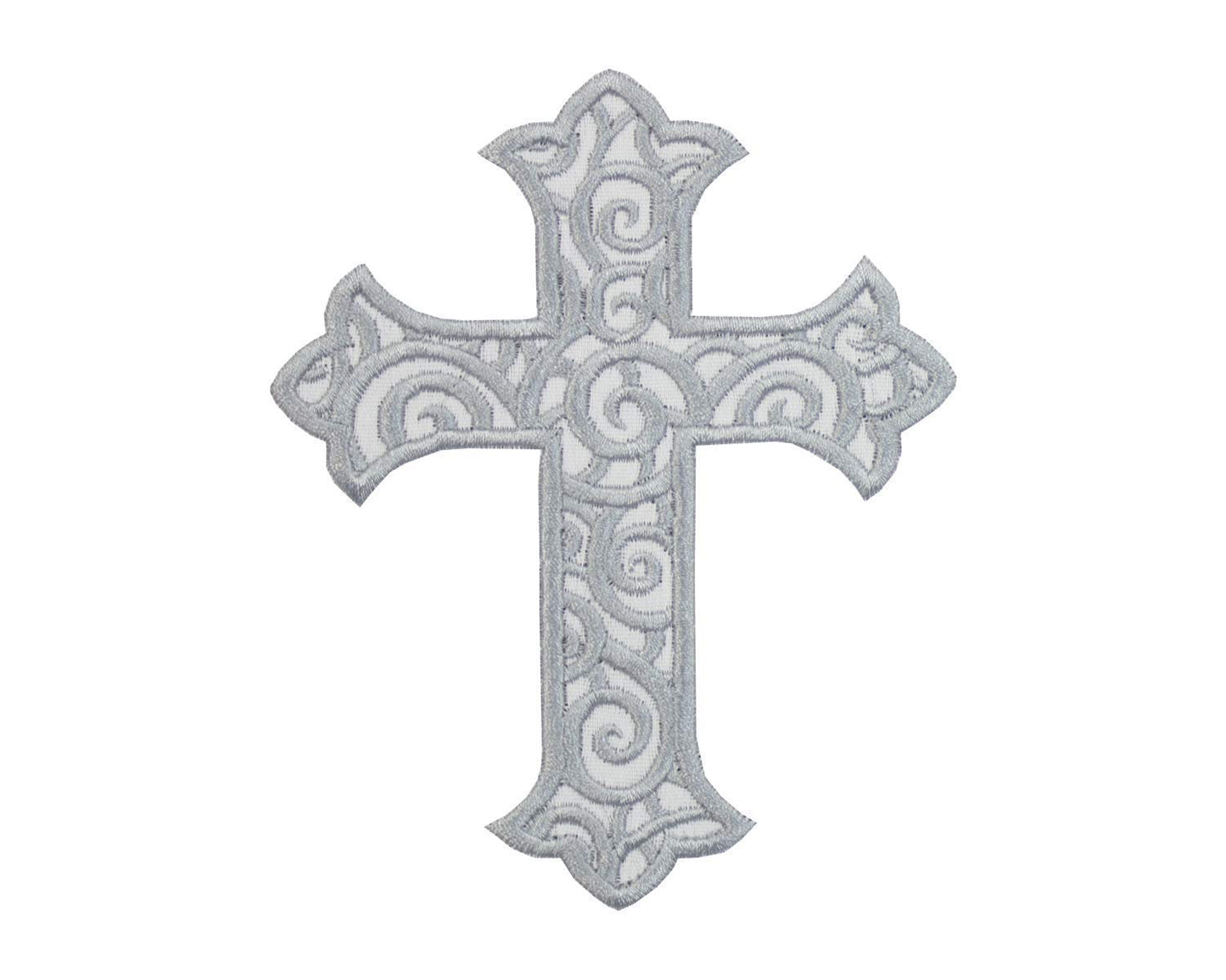 Silver Cross Patch in your choice of sew on or iron on patch