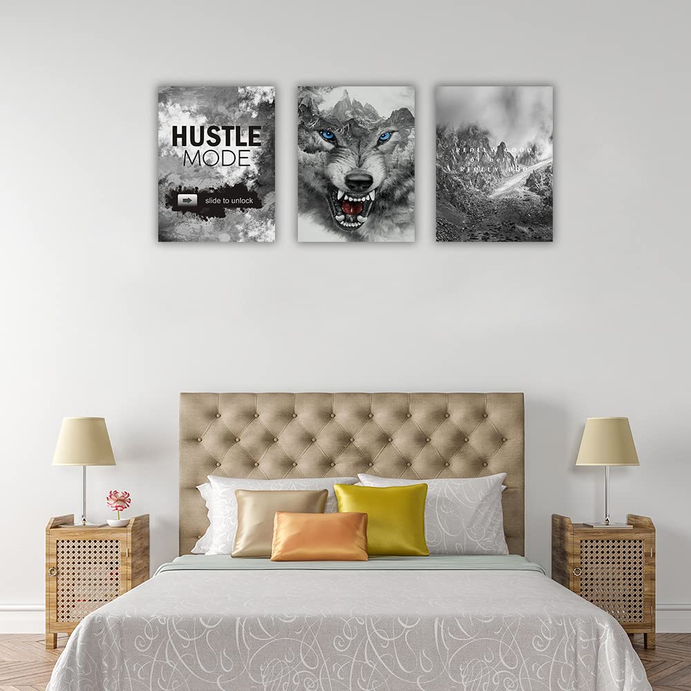 Azrosap 3 Panels Wall Decor Inspirational Canvas Wall Art Motivational Canvas Painting Prints Entrepreneur Quote for Living Room Office Bedroom Home Decor Framed Ready to Hang - 36”Wx16”H