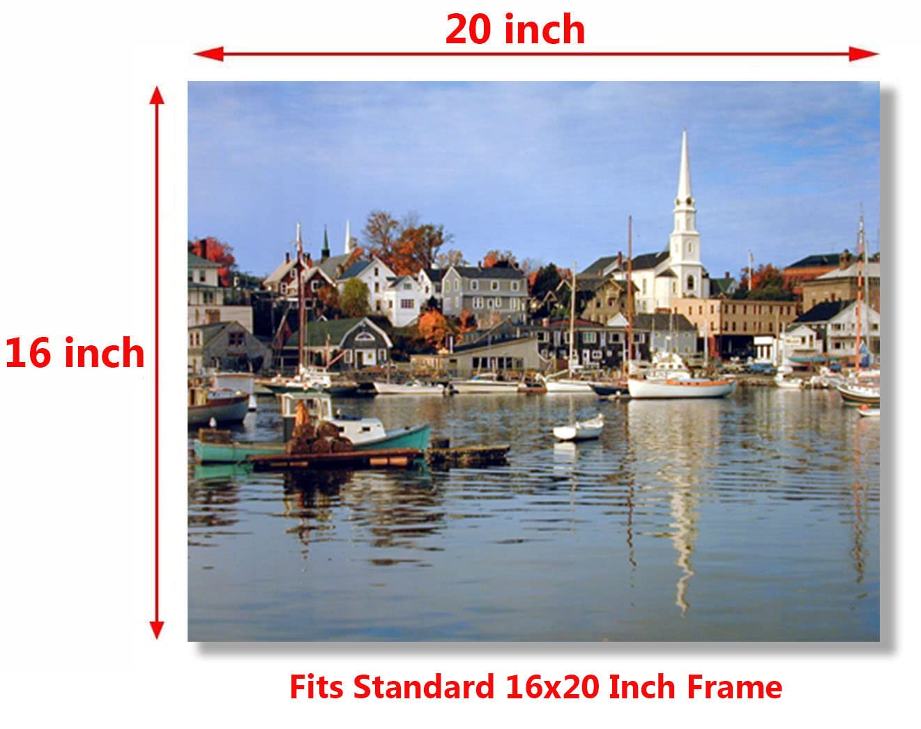 Sailboat Maine Camden Harbor Wall Decor Art Print Poster (16x20)