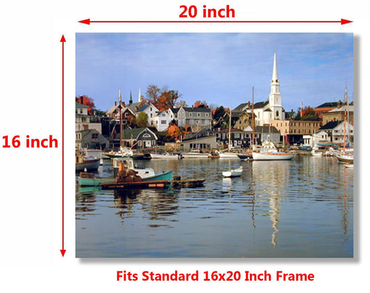 Sailboat Maine Camden Harbor Wall Decor Art Print Poster (16x20)