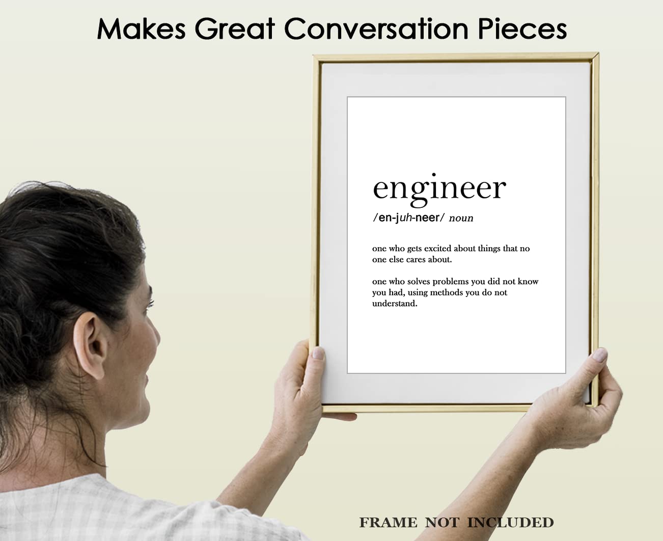 Engineer Funny Definition: 8x10 Unframed Chic, Boho & Modern Typography Wall Art Poster Print for Office, Classroom, Dorm & Bedroom Decor - Creative Gift Idea for Engineers & Engineering Students