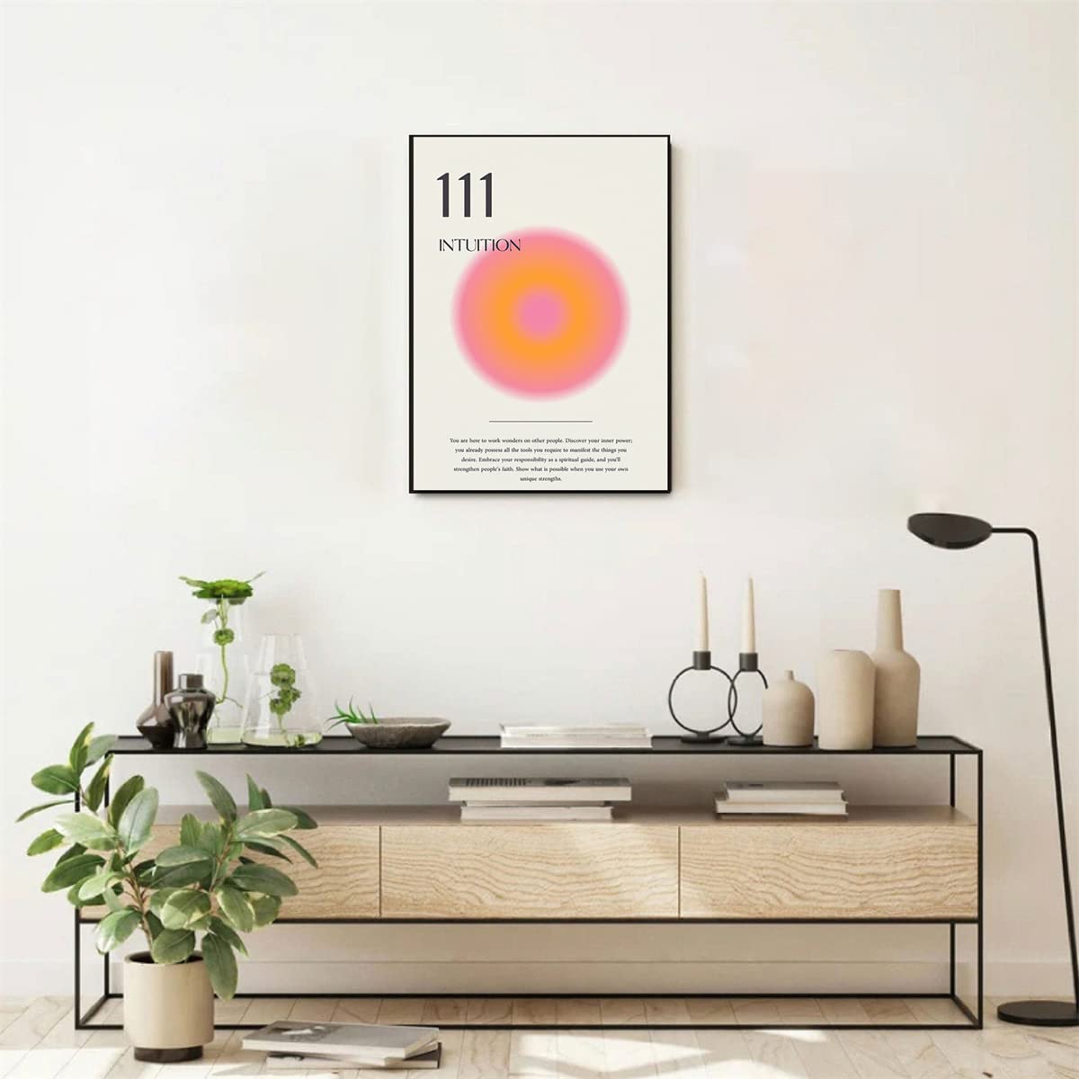 PHIMIITA Angel Number Poster 111 Poster, Aura Poster, Angel Number Poster, Angel Number Wall Art Print, Gradient Aura（8x10inch-Unframed