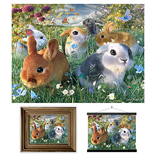 3D LiveLife Lenticular Wall Art Prints - Bunnies from Deluxebase. Unframed 3D Bunny Rabbit Poster. Perfect wall decor. Original artwork licensed from renowned artist, David Penfound