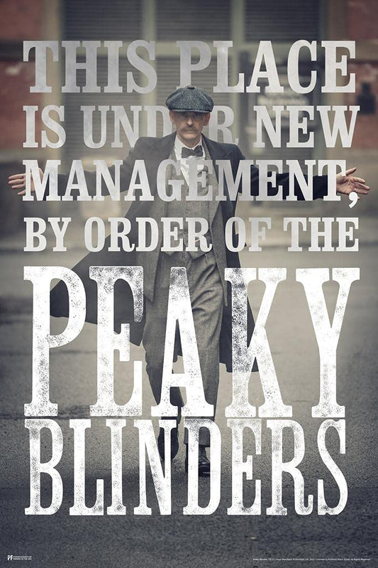 Peaky Blinders Poster Under New Management by Order of the Peaky Blinders Merchandise Peaky Blinders Print Shelby Company Limited Tommy Television Series TV Show Thick Paper Sign Print Picture 8x12