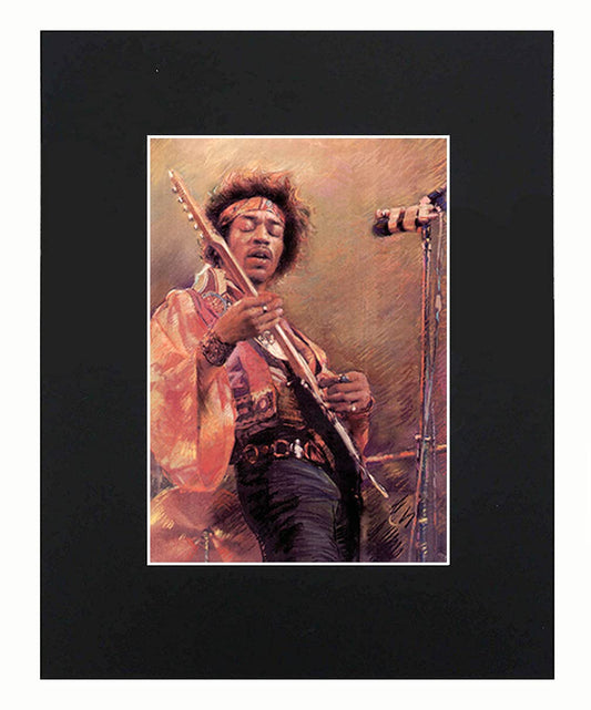 XQArtStudio Jimi Hendrix Guitar Art Artworks Print Picture Photograph Mini Poster Gift Wall Decor Display Size with Matted 8x10 Multicolor