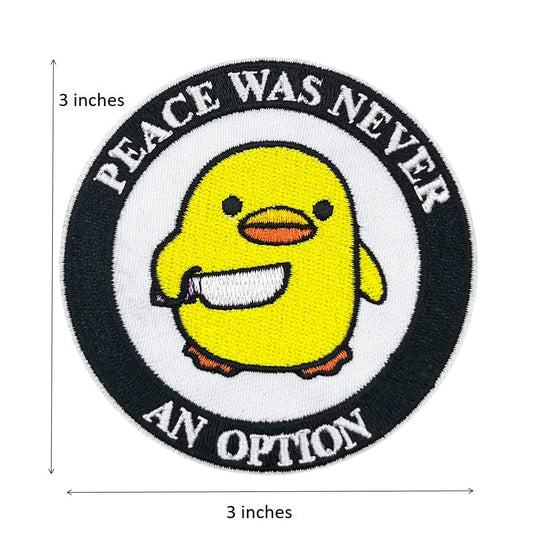 Peace Was Never An Option Embroidered Hook and Loop Patch