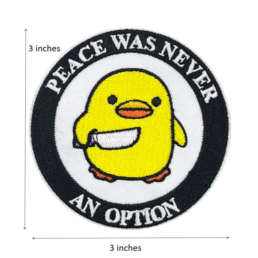 Peace Was Never An Option Embroidered Hook and Loop Patch