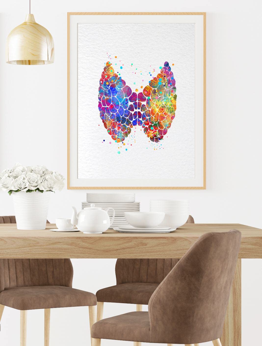 Dignovel Studios 8X10 Unframed Thyroid Gland Anatomy Human Body Abstract Medical Art Science Doctor Clinic Watercolor Art Print Poster Wall Art Nursery Kids Office Home Decor DN595