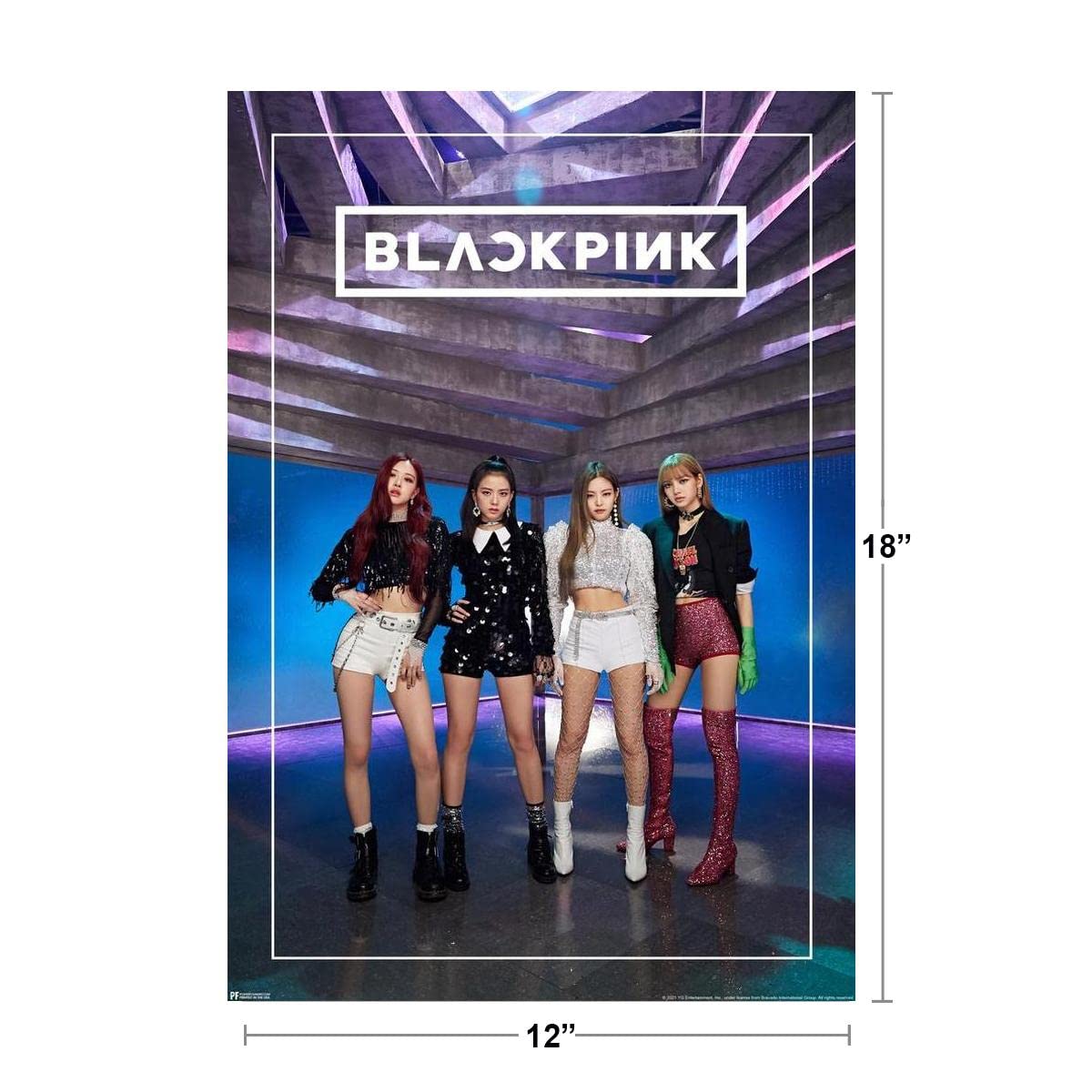 Blackpink Merchandise Square Up Group Photo Rose Lisa Jisoo Jennie Kpop Merch Kill This Love Album Cool Wall Decor Art Print Poster 12x18