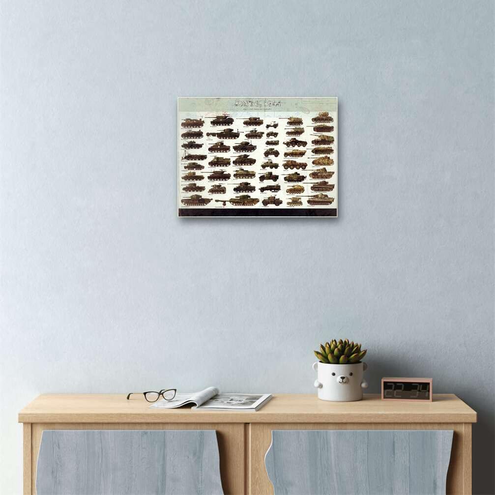 Meishe Art Poster Print Retro Vintage Tanks Collection Identification Reference D-Day The Normandy Campaign Military Home Wall Decor 23.62''x17.72''