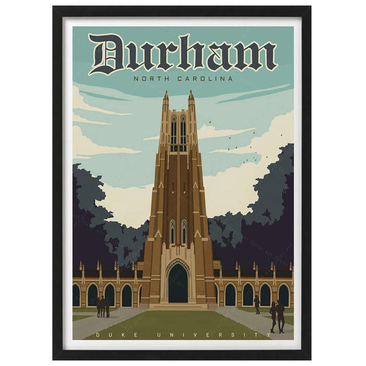 xtvin USA North Carolina Durham Duke University America Vintage Travel Poster Art Print Canvas Painting Home Decoration Gift (12X18inch)