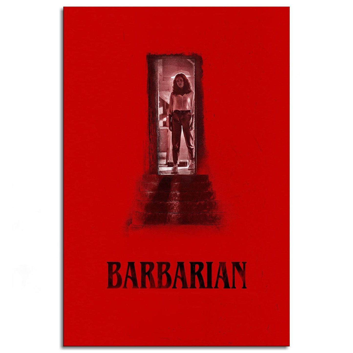 TOVAA 2022 Movie Barbarian Poster Horror Thriller Film Canvas Prints Wall Art For Home Office Bedroom Decorations Unframed 12"x8"