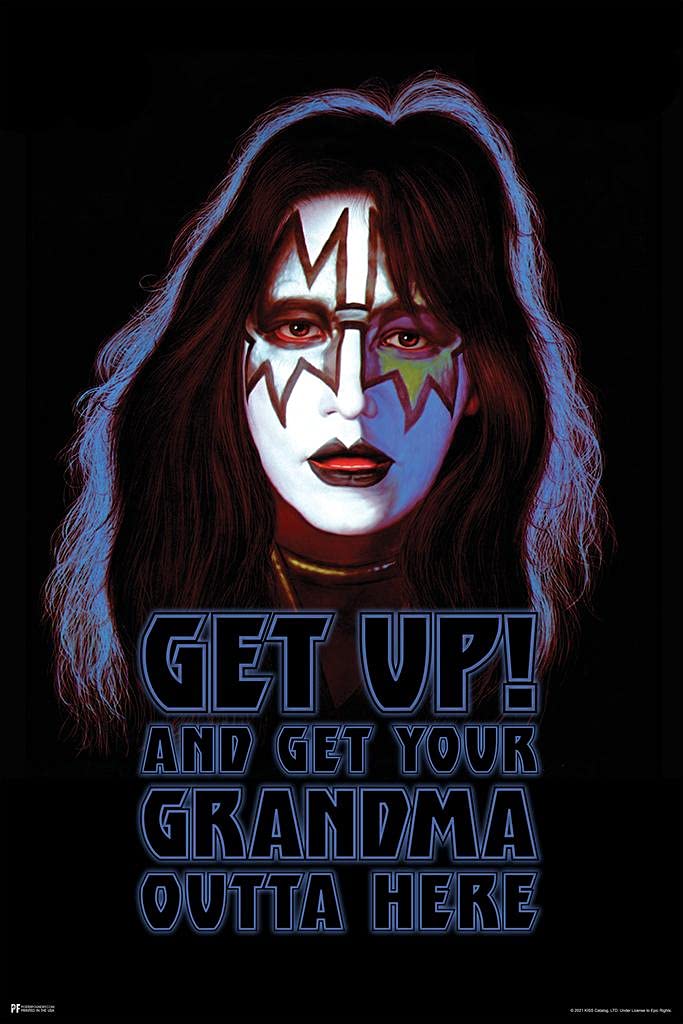 Kiss Poster Spaceman Ace Frehley Solo Album Get Up and Get Your Grandma Out Of Here Kiss Band Merchandise Kiss Collectibles Kiss Memorabilia Heavy Metal Merch Thick Paper Sign Print Picture 8x12