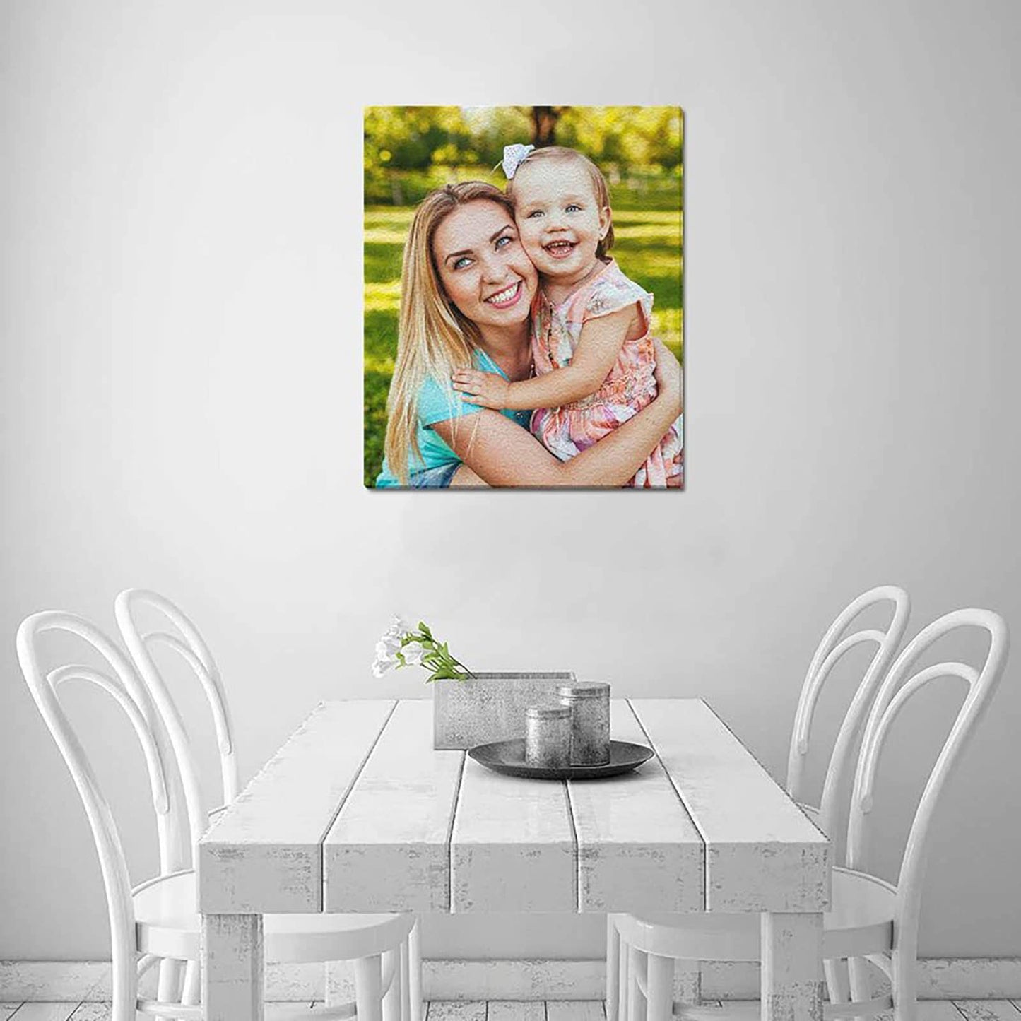 Personalized Canvas Print with Photo Text, Custom Picture Poster Print for Wall, Customized Framed Wall Art Photo Gifts-8" x 10"