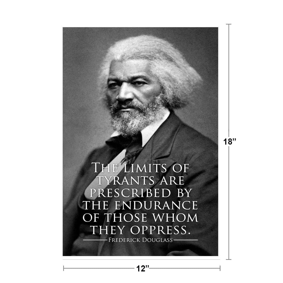 Frederick Douglass The Limits of Tyrants Famous Motivational Inspirational Quote Prescribed Endurance Of Those Whom They Oppress Civil Rights Cool Wall Decor Art Print Poster 12x18