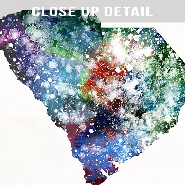 South Carolina Watercolor Map Wall Art Poster Home Decor Print Watercolour Artwork - Unframed