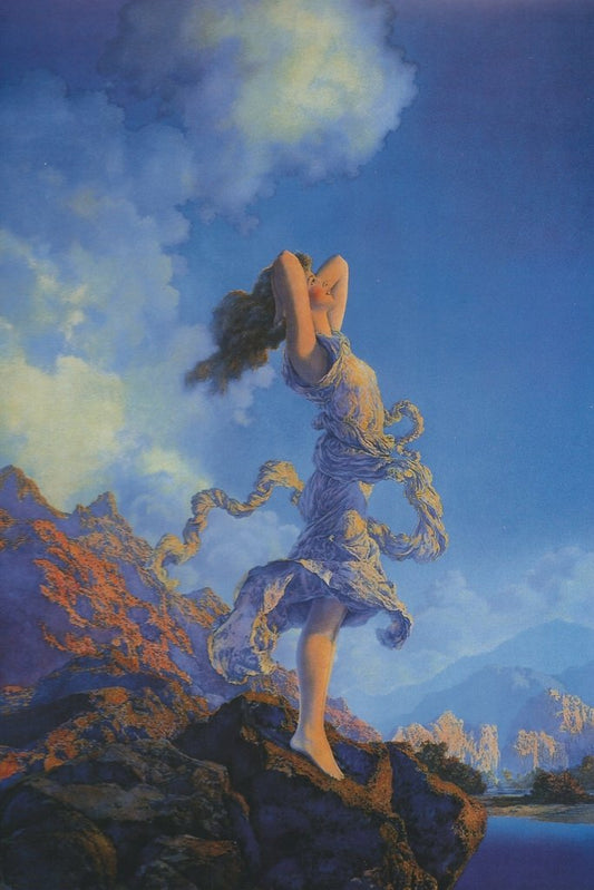 Maxfield Parrish Ecstasy Realism Romantic Artwork Woman Portrait Oil Painting Wall Art Renaissance Art Prints Fantasy Landscape Painting Cool Wall Decor Art Print Poster 12x18