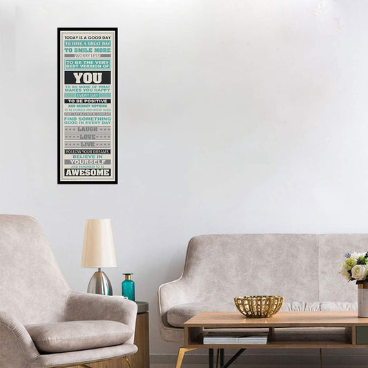 Poster Be Awesome Inspirational Motivational Happiness Quotes Decorative Unframed Poster Print Simple Fashion Wall Art Poster for Home Living Room Bedroom Office Decor 12" x 36" 1 Pack