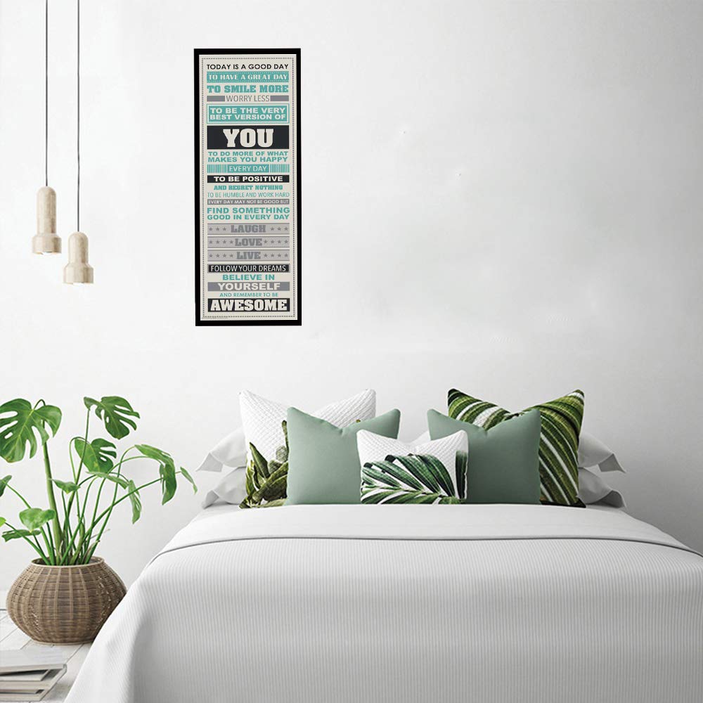 Poster Be Awesome Inspirational Motivational Happiness Quotes Decorative Unframed Poster Print Simple Fashion Wall Art Poster for Home Living Room Bedroom Office Decor 12" x 36" 1 Pack