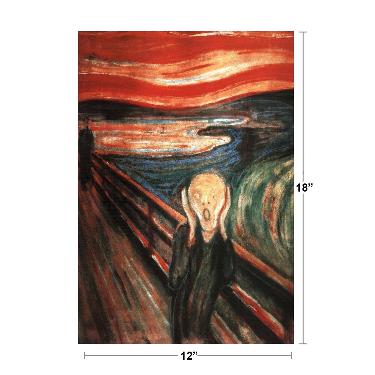 Edvard Munch The Scream Of Nature Expressionist Artist Illustration Lithograph Print Classic Artwork Munch Painting Wall Decor Expressionist Art Print Cool Wall Decor Art Print Poster 12x18